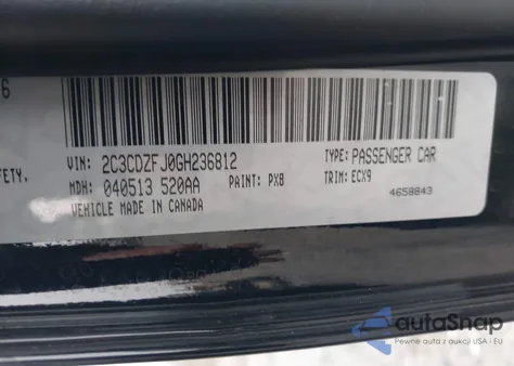 2016 Dodge Challenger R/T Scat Pack z USA, uszkodzony, nr VIN 2C3CDZFJ0GH236812